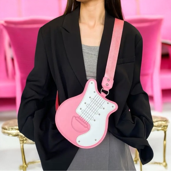Pink Electric Guitar Crossbody Bag - Picture 6 of 10